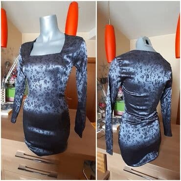 Women's Sweatshirts: Elegantna mini haljina od sjajnog satenskog materijala sa diskretnim — 2