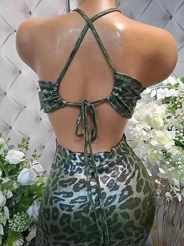 neobicne haljine slike: ATRAKTIVNE LEOPARD HALJINE SA OTVORENIM LEĐIMA I ŠLICEM Istaknite — 4