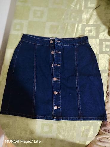 ecco ženske sandale: Teksas suknja, tamno plava (indigo), A-kroja do iznad kolena. - — 1