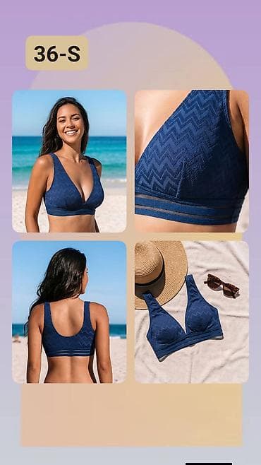 pantalone za plažu: Gornji deo kupaćeg kostima – veličina 36-S - Boja: tamnoplava - — 1