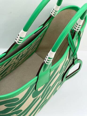 sinsay srebrna torbica: Torba – prostrani tote od platna i kože, zelena - Materijal — 3