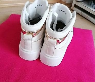 premiata patike cena: Ženske bele patike sa platformom - Dizajn: visoki model (mid-top) u — 8