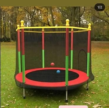 tobogan za decu cena: Dečiji trambolin sa sigurnosnom mrežom - Prečnik: 140 cm (55.12") - — 1