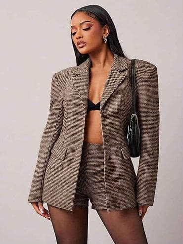 torbice sa biserima: XL, Karirani, bоја - Braon — 1