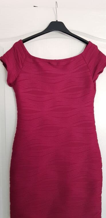 silvian heach haljine: L (EU 40), color - Burgundy, Cocktail, Short sleeves — 4