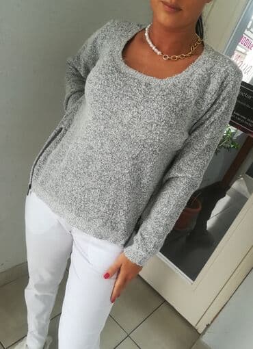 tunika boho style: M (EU 38), Single-colored, color - Grey — 4
