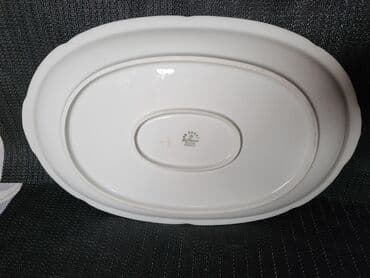 metalac staklene posude: Oval 1930 do 1950g. Zehscherzer Bavaria. Oval,pun porcelan. nidge — 9
