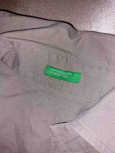 Košulje: Benetton, M, Jednobojni, bоја - Maslinasto zelena — 4
