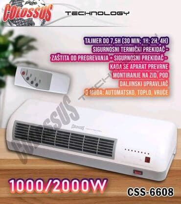 samsung beograd: 2 jačine grejanja Snaga: 1000W/ 2000W Tajmer do 7,5h (30 min; 1h; 2h — 1