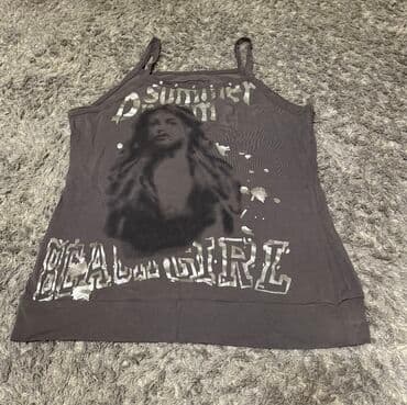 replay tank custom for her: L (EU 40), M (EU 38), Cotton, Print, color - Grey — 1