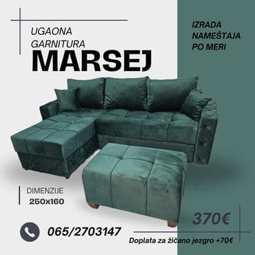 Ugaone garniture: Ugaona garnitura "Marsej" Krajnjih dimenzija 250x160x (moguca