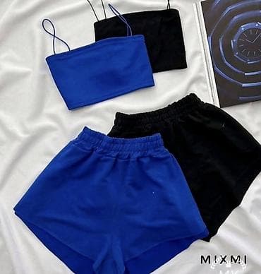 Komplet za leto crop top na bratele i šorc sirok kratak sa elasticnim na lalafo.rs Komplet za leto crop top na bratele i šorc sirok kratak sa elasticnim