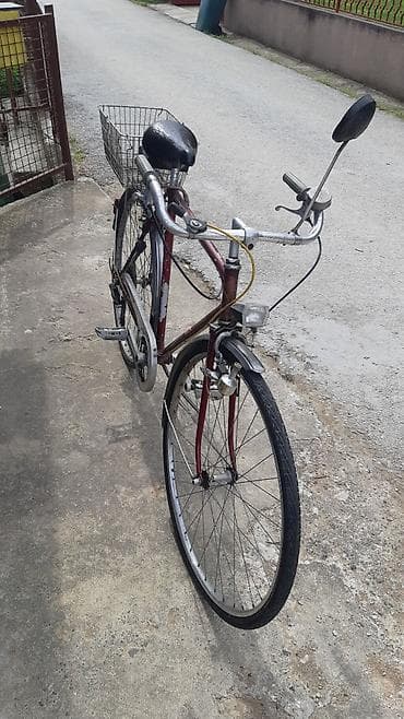 lanac za motor: Gradski bicikl sa korpom i svetlima - Ram: klasični čelični ram — 3