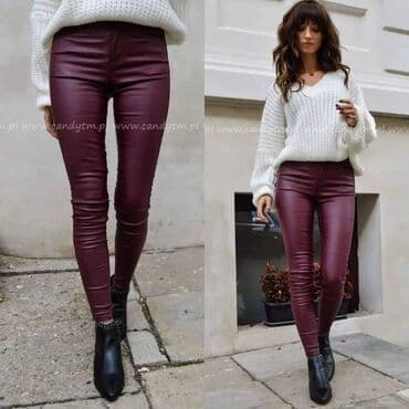 kozne helanke za punije: Hit pantalone od eko koze za puniji i vitkiji stas u puno lepih boja - — 9
