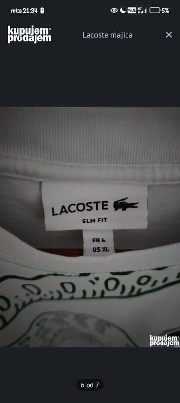 Ženska odeća: Lacoste, XL, Pamuk, bоја - Bela — 6