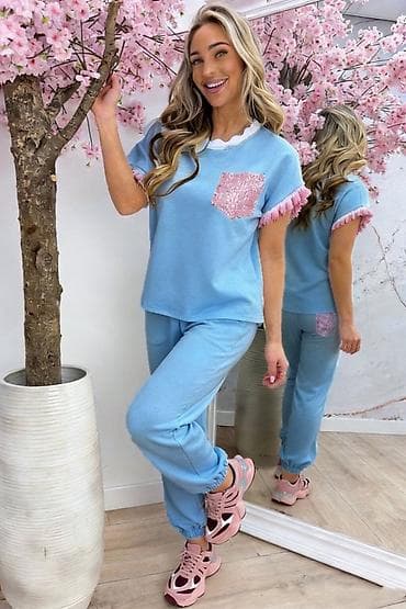 h m bundice: 💫Top komplet trenerke – majica kratkih rukava i donji deo sa lastišem — 3