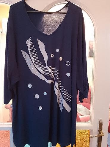 Tunika/bluza sa 3/4 rukavima – tamnoplava - Dizajn: apstraktni print na lalafo.rs Tunika/bluza sa 3/4 rukavima – tamnoplava - Dizajn: apstraktni print