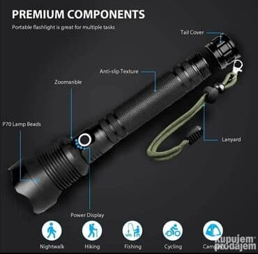 lampe za kampovanje: Taktička baterijska lampa ugrađena u napredni KSHP70 LED čip, sa — 3