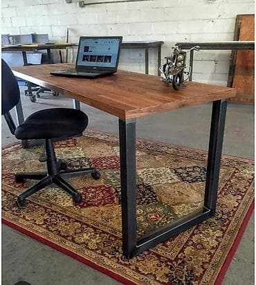 namestaj mm krusevac: Radni sto – industrijski stil - Radna ploča od punog drveta (topla — 1