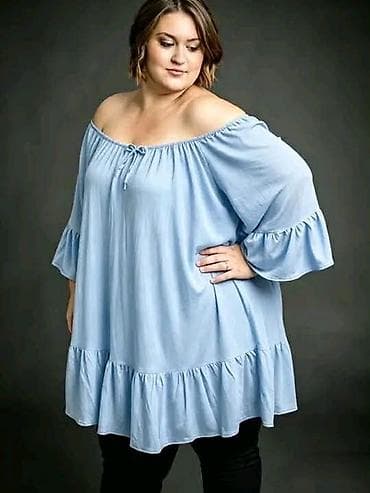 ocilo: Tunika sa otkrivenim ramenima (plus size). - Kroj: širok,lepršav — 2