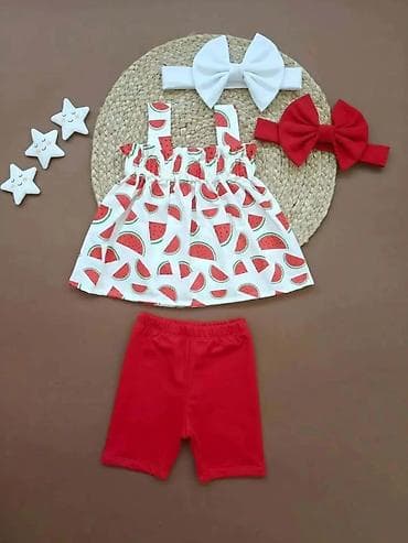 narukvice za devojčice: Dečiji letnji komplet za devojčice – motiv lubenice🍓 ☀️ Veličine: 56 — 3