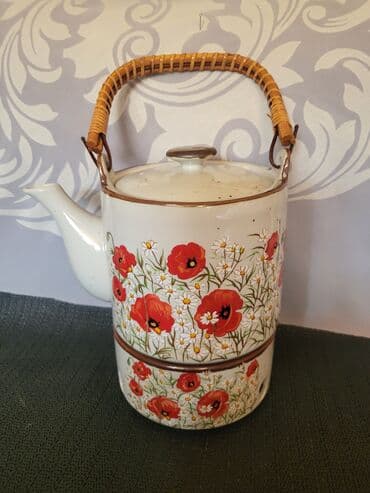 gde kupiti cajnik za turski caj: Cajnik nov sa gorionikom kameni porcelan iz 70,80ih god. Cajnik sa — 5
