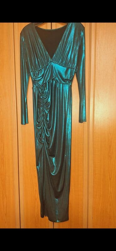 Accessories: Haljina smaragdno zelena NOVA iz Italije na V izraz, dugih rukava sa — 7