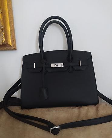 Lične stvari: Veoma lepa Birkinka Crna damska torba – klasičan tote/Birkin stil - — 6