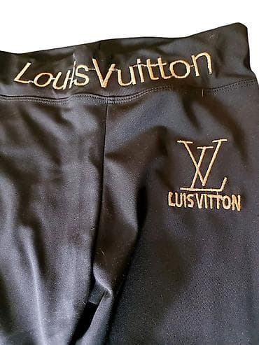 louis vuitton novcanik: Crne ženske helanke sa zlatnim vezom. - Model: duge, uske, visokog — 1