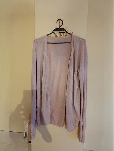 Men's Clothing: Puder-ružičasti kardigan bez kopčanja - Tanak, mekan i lagan sloj — 1