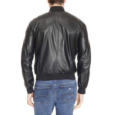 jednodelne pidzame h: Armani Jeans-Muska kozna Slim Fit jakna-Odlicnau S, M. l velicinama — 4