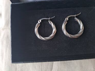 srebrne mindjuse uz uvo: Hoop earrings — 1