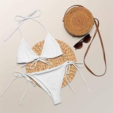 zara basic sako: Ženski bikini set – trouglasti gornji deo i donji deo sa vezivanjem - — 2