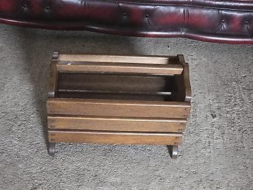 plafonska sušilica za veš: Drvena stojeca korpa za novine/časopise - Materijal: masivno drvo — 6