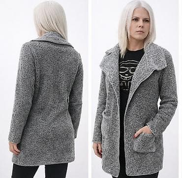 kais za jakne: Ženska jakna/kaput od meke „teddy“ tkanine – siva - Topla, prijatna i — 2