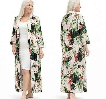 Ženski kimono/lagani mantil sa tropskim printom - Dužina: midi (ispod