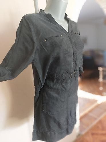 pull and bear sakoi: TUNIKA/HALJINA Crna dugačka tunika S veličine. 58% cupro, 42% viskoza — 2