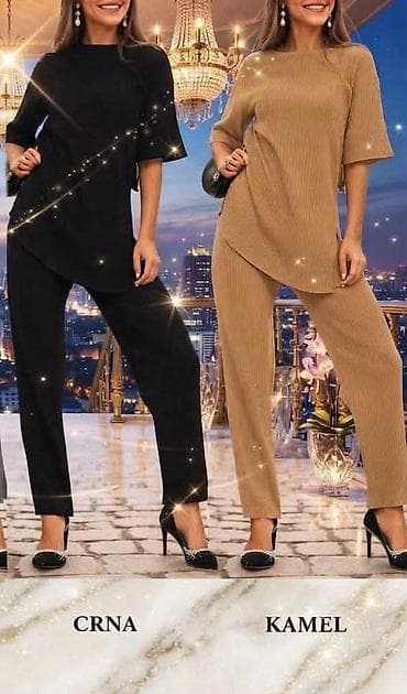 hm kombinezoni 2022: Dame komplet – džemper tunika + pantalonе - Elegantan dvodelni — 1