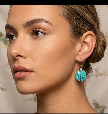 nike pro helanke cena: Turkiz minđuše sa mozaik dekorom - Elegantne viseće minđuše sa — 1