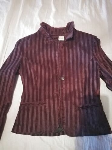 komplet sorc i sako: L, Pliš, Prugasti, bоја - Bordo — 1