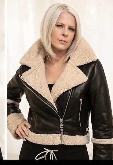 Ženska kraća jakna sa krznenom postavom (shearling stil) - Spoljašnji