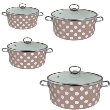 serpe od 30 litara: Set od 4 emajlirane šerpe Cena 6000dinara+Ptt 350 dinara. Set veoma — 1