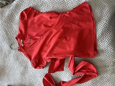 shein bluze: ZARA WOMAN crvena wrap/bluza na preklop - Model: ženska bluza na — 4