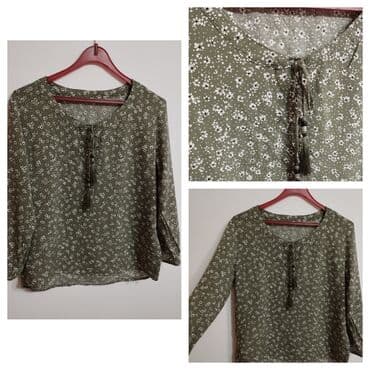 dugacke kosulje: M (EU 38), Viscose, Floral, color - Green — 1