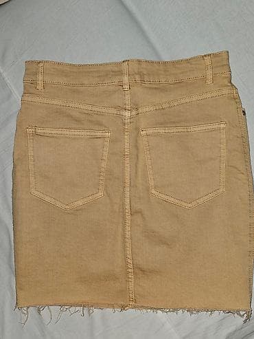 Teksas suknja krem boje — 2