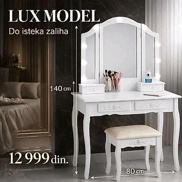 trosed forma ideale akcija: Tim, Toaletni sto “Lux model” sa ogledalom i LED osvetljenjem - — 2