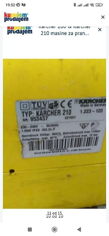 rasprodaja alata: Kärcher – električni perači pod pritiskom - Model: K2.01 (Made in — 10