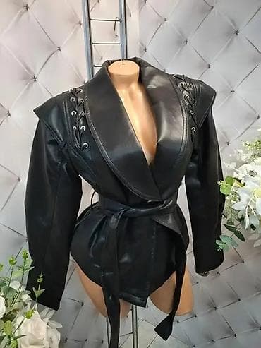 Ženska odeća: Kožna jakna One size, bоја - Crna — 1