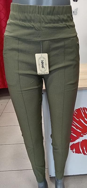 prelepo: Ženske pantalone IDEAL pamuk elastin vel. S. M. L. Xl. 2xl. Cena — 3