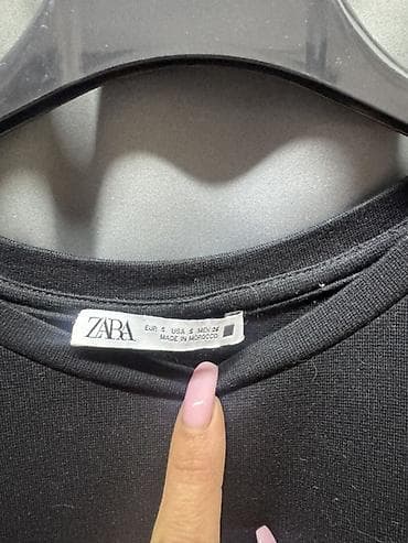 sandale crne: ZARA haljina – crna, kratkih rukava - Brend: ZARA s/M vel - Veličina — 2